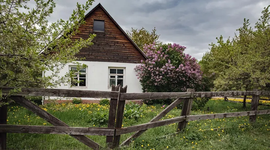Wieś Kojtryny nad jeziorem Dadaj